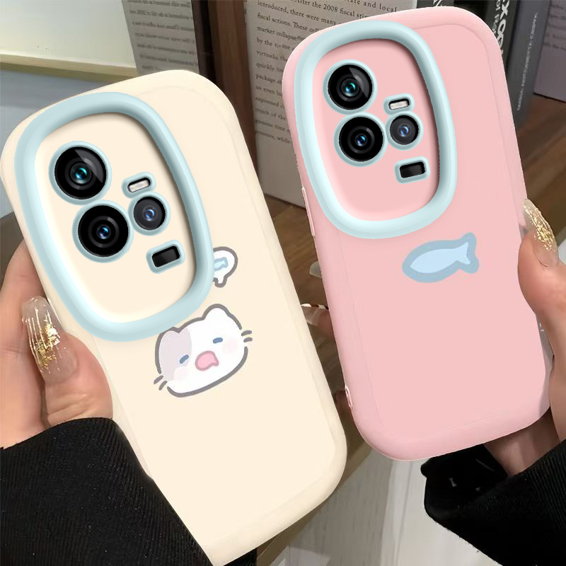 适用iQOO11手机壳vivoiQOO11Pro保护套vivo爱酷iQ0011可爱i酷iPOO液态硅胶iOOQ全包iQQO防摔iCOO男女小猫小鱼