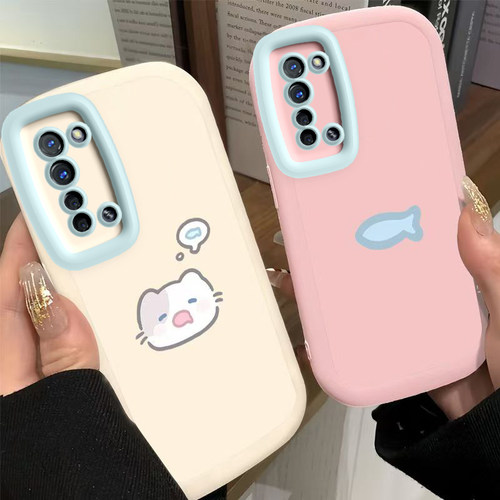 适用OPPOReno3手机壳OPPO新款Reno35G套OPPOReon元气版5G硅胶OPPORone全包OPP0PP0PPO防摔Ren03男女小猫小鱼