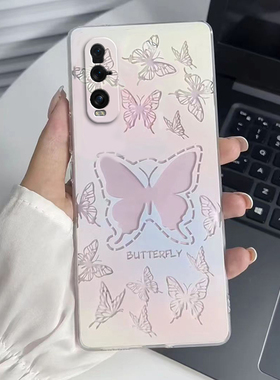 适用于oppofindx2手机壳findx2新款透明find全包OPPO防摔x套oppfindx软壳0pp0opp0ppofindx蝴蝶opfindx仙女粉