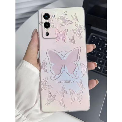 适用于PFVM10手机壳OPPOPFVM10型号OPPO套PFⅤM10新款硅胶OPP0PP0PPO全包OP防摔仙女款粉色OρPO透明镂空蝴蝶