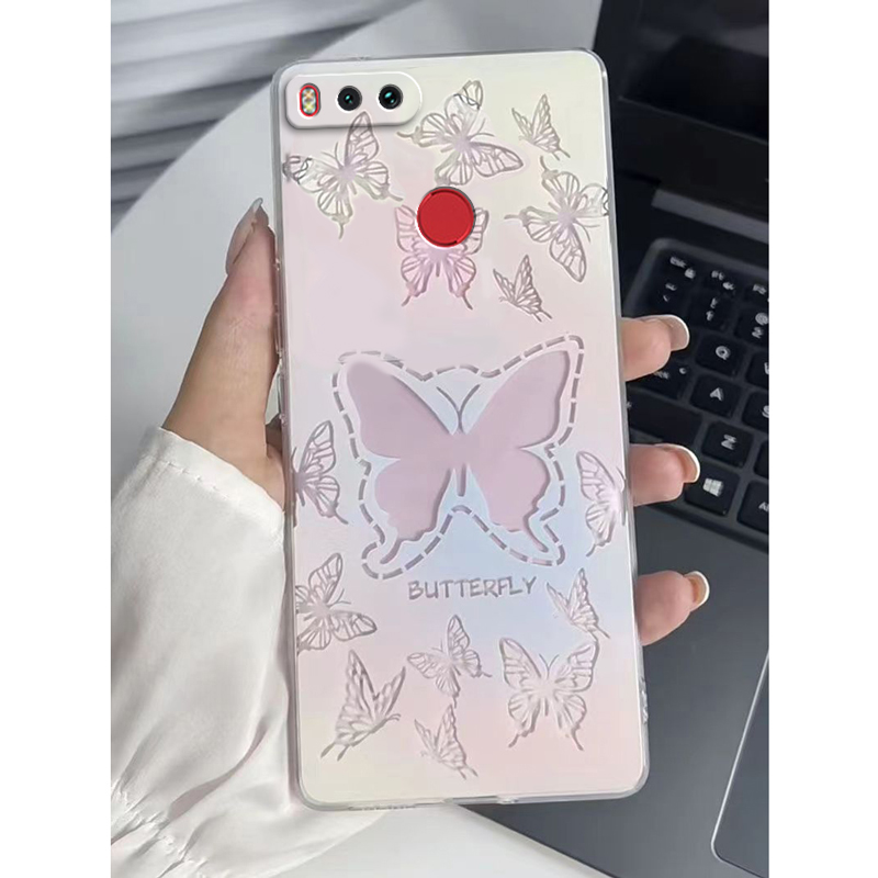 适用于小米5x手机壳升级透明MDE2保护套MI5X全包防摔米五叉M5X镂空X5仙女软外壳蝴蝶渐变新款粉色xiaomi个性