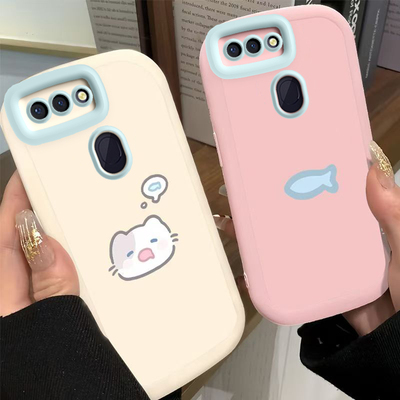 适用OPPOR15手机壳OPPO新款R15标准版保护OPR套OPPR硅胶OPP0PP0PPO全包0PPOR防摔OPOPR可爱OPOOR男女小猫小鱼