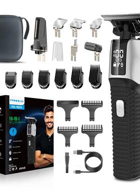 Men's Electric Trimmer IPX7 6-in-1 Grooming Kit Black LED
