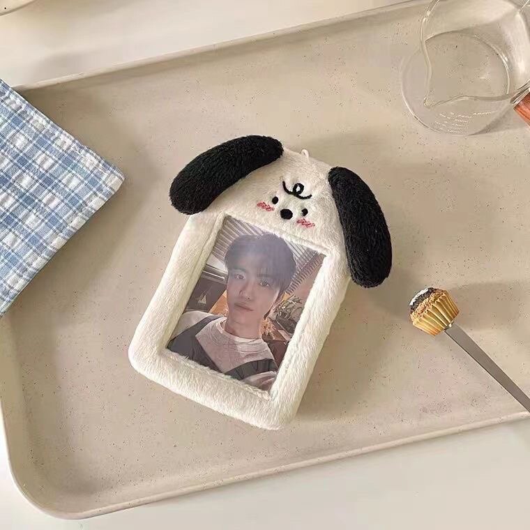 卡通可爱小狗毛绒卡套韩国ins风拍立得追星咕卡爱豆小卡展示挂件