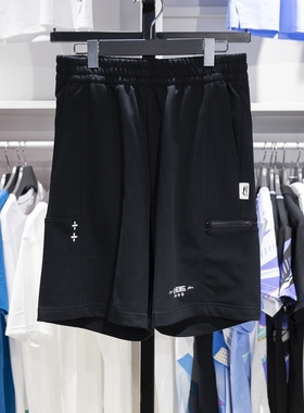 正品李宁运动短裤男子夏季潮流舒适宽松透气休闲短卫裤AKST417