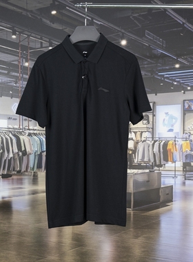 正品李宁夏季健身系列纯棉透气商务翻领短袖商务POLO衫男APLT029