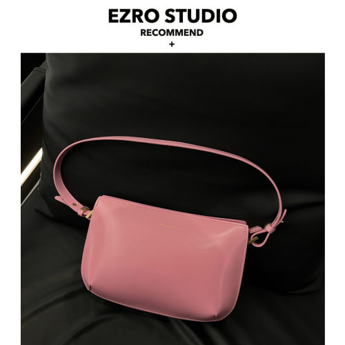 EZRO百搭简约真皮小方包斜挎包