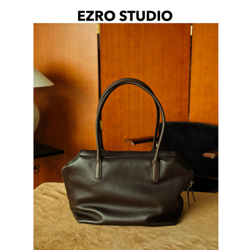 EZRO头层牛皮单肩手提腋下托特包