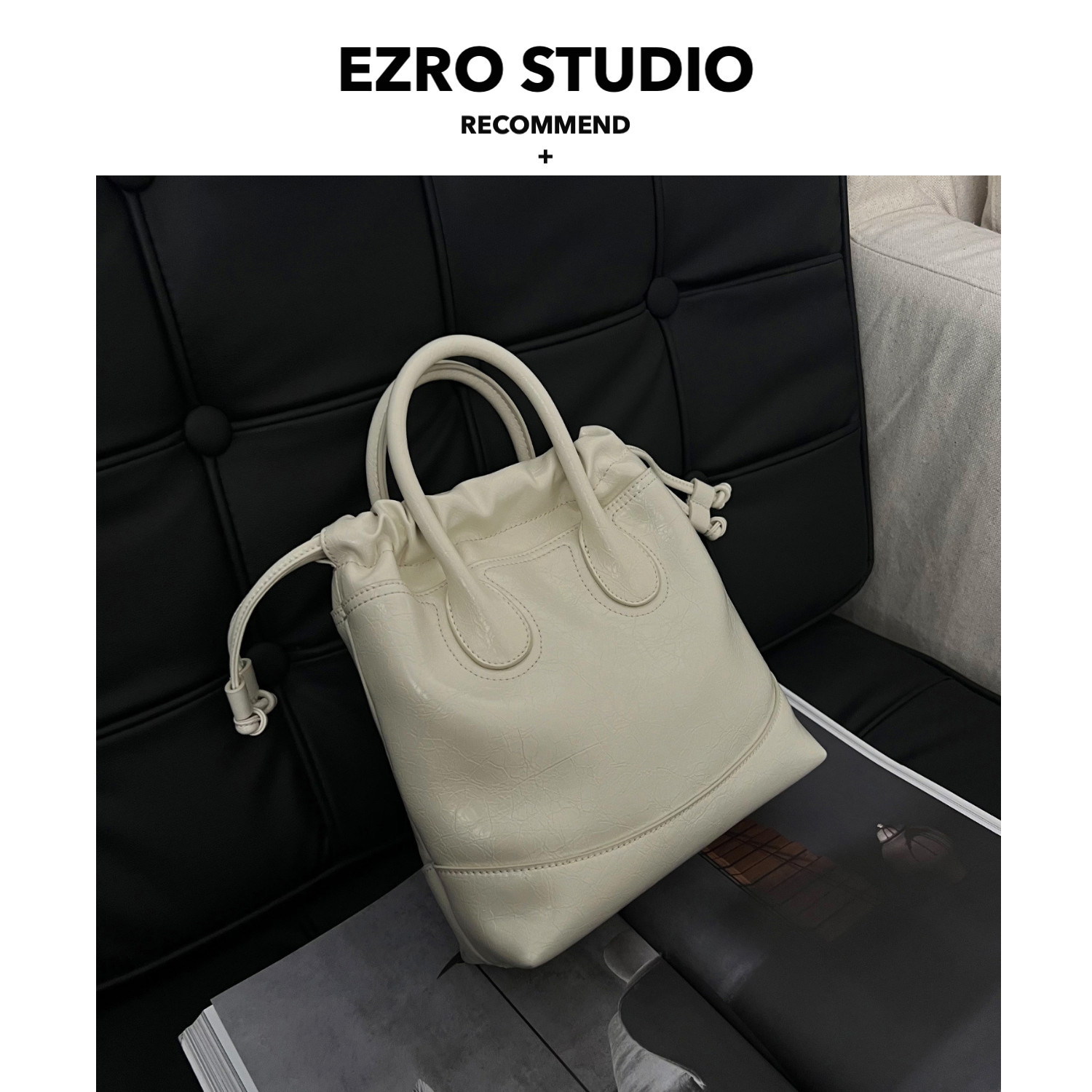 EZRO真皮单肩手提斜挎个性托特包