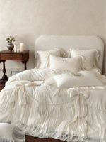 French princess-style romantic all-cotton long-staple cotton four-piece set, lace bow duvet cover, bed cover, high-end fairy bedding thumbnail 7