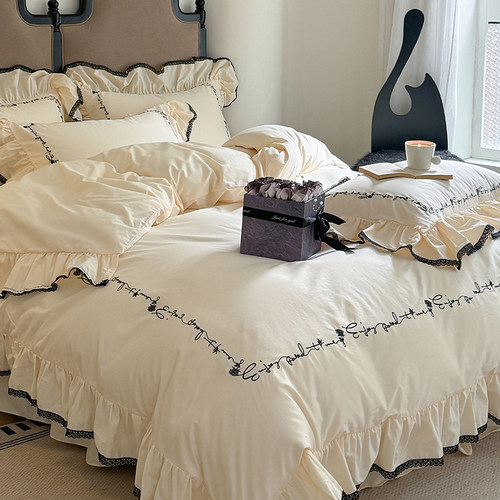 奶油四件套纯棉少女心法式公主风