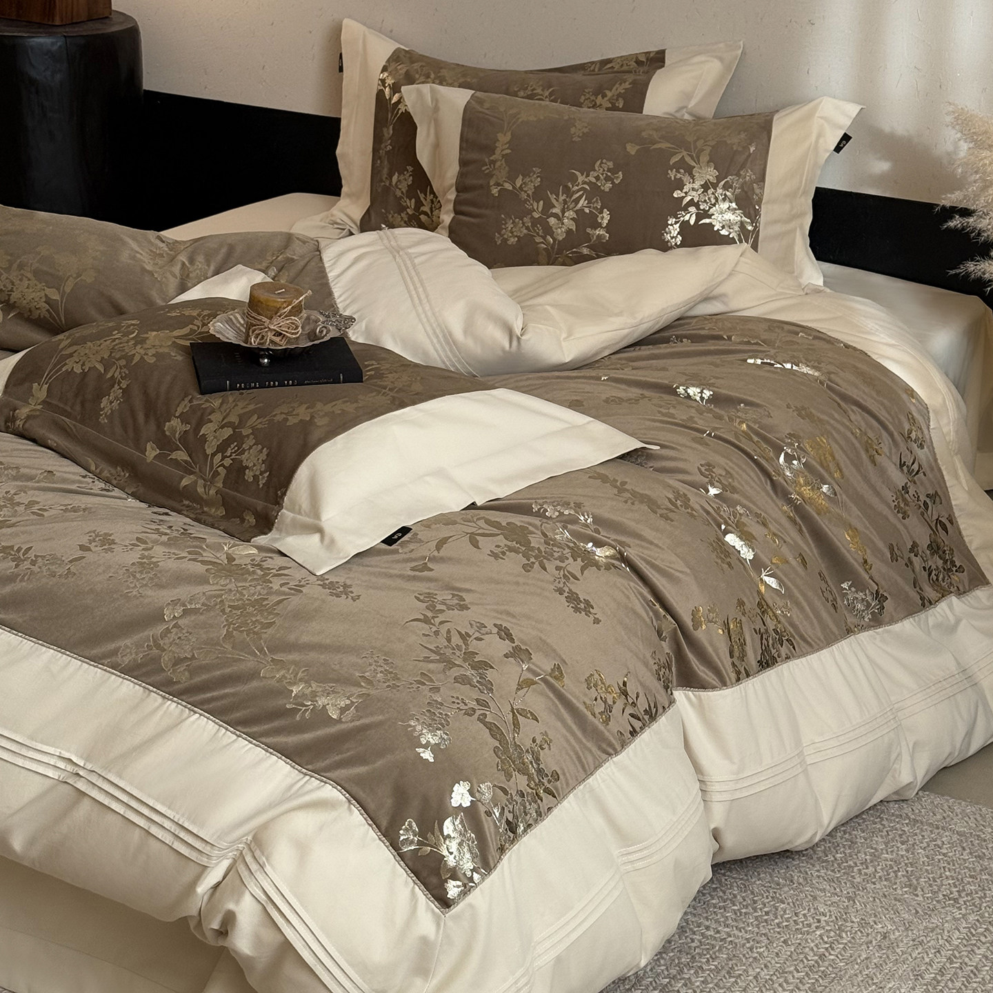 法式中古风长绒棉全棉磨毛四件套鎏金绒加厚保暖被套秋冬床单床笠,床上用品,床品套件/四件套/多件套,淘宝优惠券,粉丝福利购,淘宝优惠卷