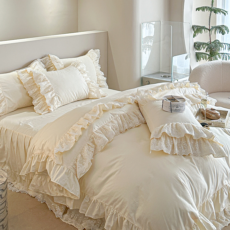蕾丝四件套全棉轻奢床裙款公主风