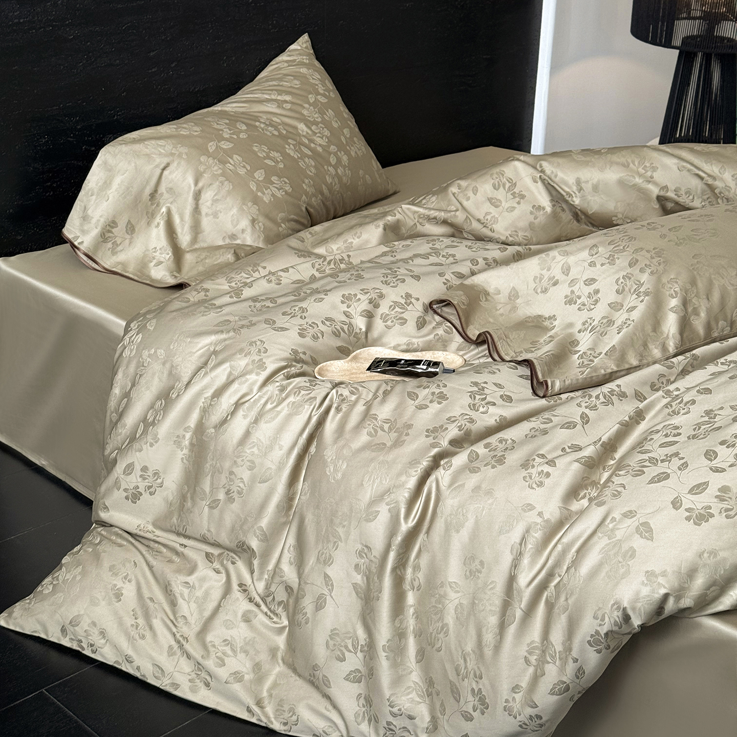 法式复古提花贡缎全棉长绒棉四件套纯棉被套光泽感床笠高级感床品