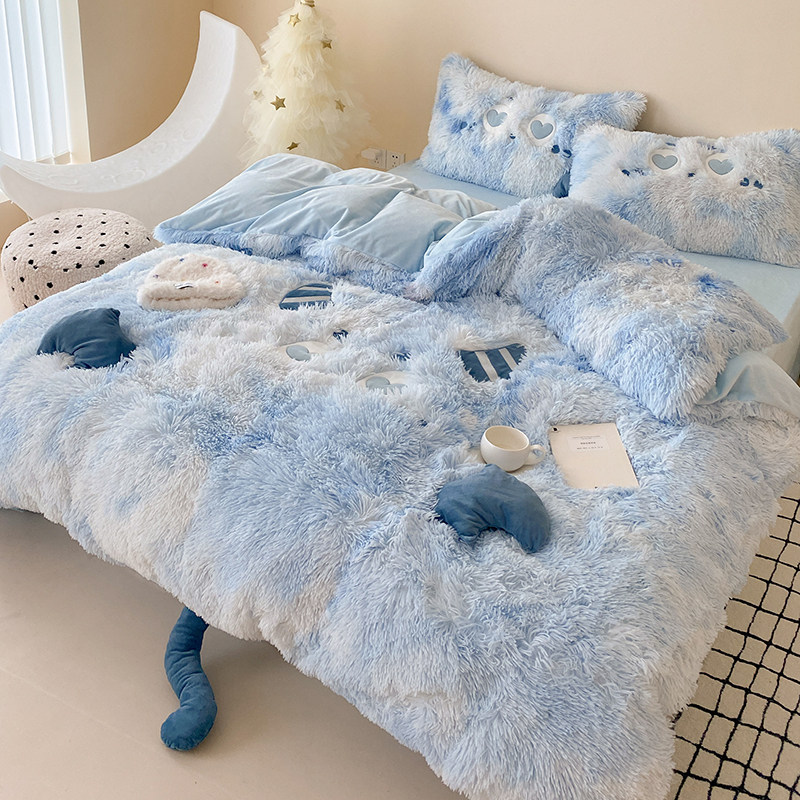 冬季水貂绒少女心保暖四件套卡通可爱宝宝绒珊瑚绒床单被套加厚款,床上用品,床品套件/四件套/多件套,淘宝优惠券,粉丝福利购,淘宝优惠卷