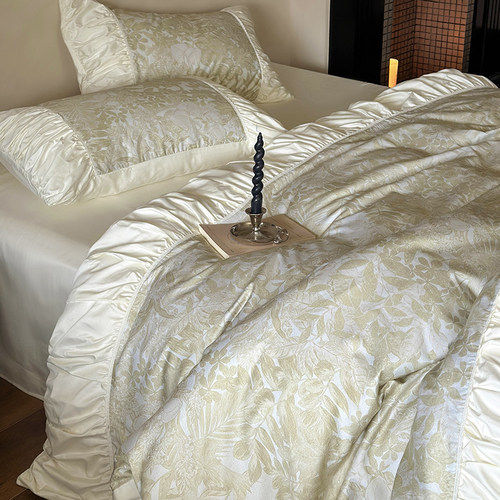 100S纯棉四件套长绒棉法式公主风