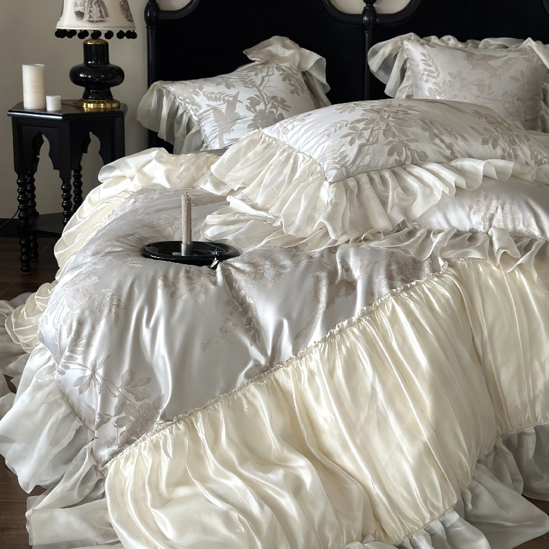 法式欧根纱长绒棉轻奢公主四件套