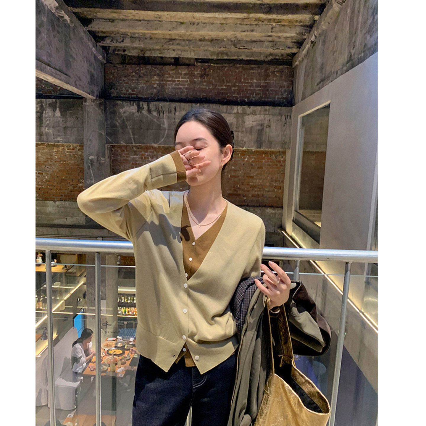 假两件羊毛早春穿搭毛衣开衫外套