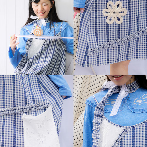 春夏原创格纹吊带拼接choker套装