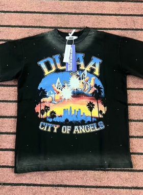 DUAA Cali Crystal Graphic Tee美式潮牌丘比特印花复古宽松短袖T