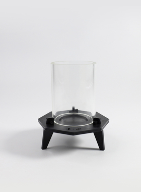 触造x卡扣 可拆卸八边三脚玻璃防风烛台复古怀旧铁艺摆件装饰品