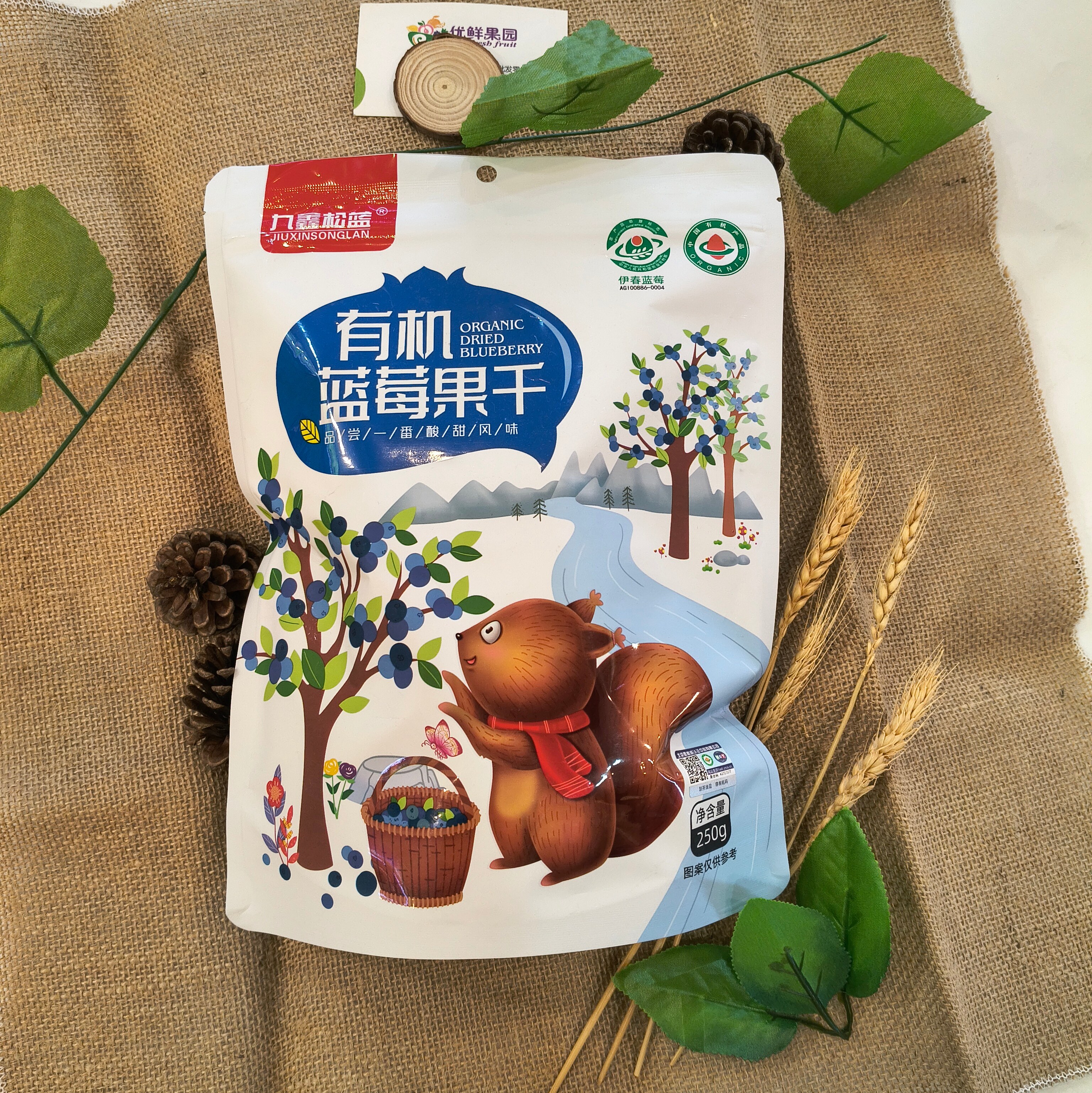 黑龙江无添加独立包装有机蓝莓果干250g一包包邮
