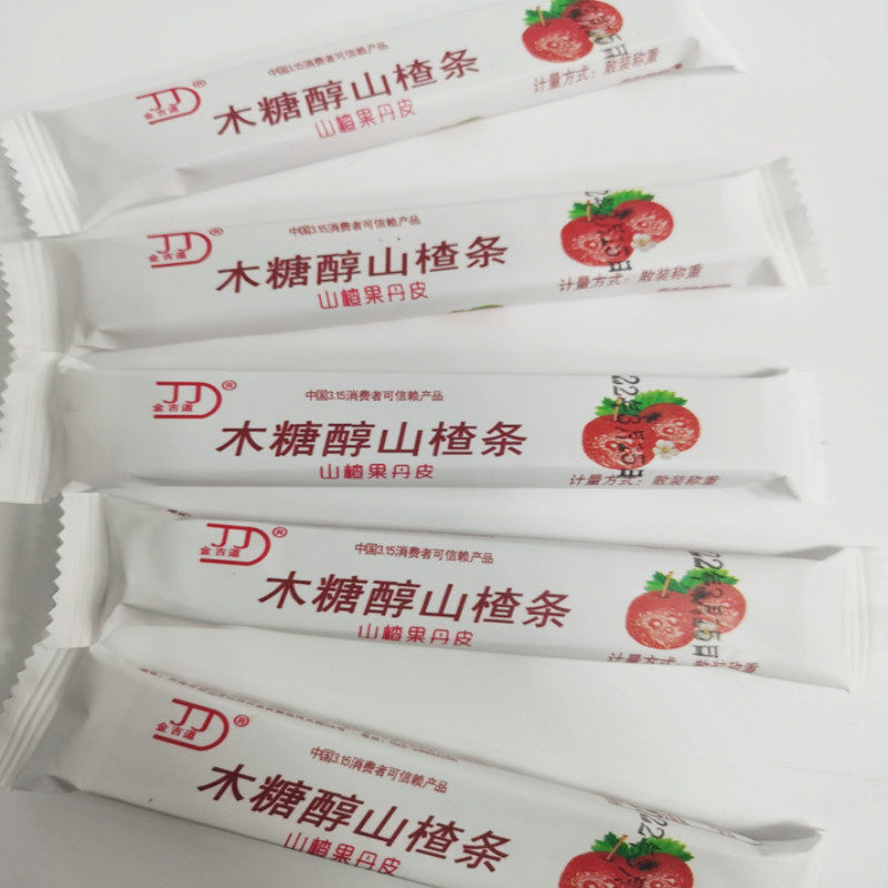 金吉道木糖醇山楂条500g天津特产山楂片果丹皮休闲果脯酸甜味蜜饯
