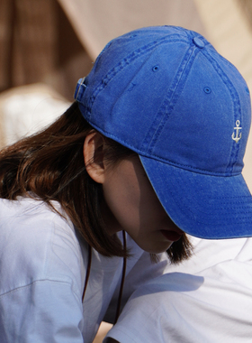 新款潮牌软顶鸭舌刺绣水洗美式显白蓝色复古男女百搭户外棒球帽
