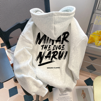 oversize美式高街复古重磅卫衣男