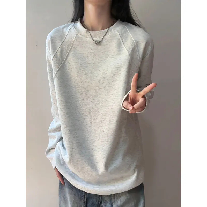 白花灰拼接设计感卫衣男女秋季