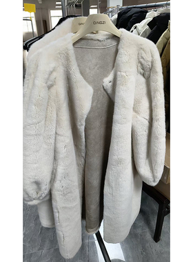 ［鑫哥粉丝专属］WYL025 仿皮草大衣女中长款开衫毛绒外套