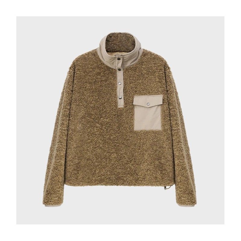 羊羔毛设计感宽松百搭休闲卫衣女25年新款上衣