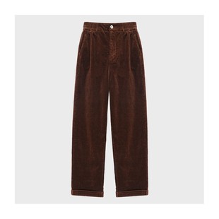 宽松设计感长裤 冬季 简约百搭休闲通勤棉裤 弹力腰加绒裤 女 新款