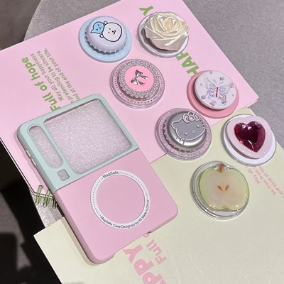 新款磁吸适用华为puraX小折叠小米mixflip手机壳三星GalaxyZFlip4/5/6防摔OPPOFindN3/2Flip全包novaFlip支架