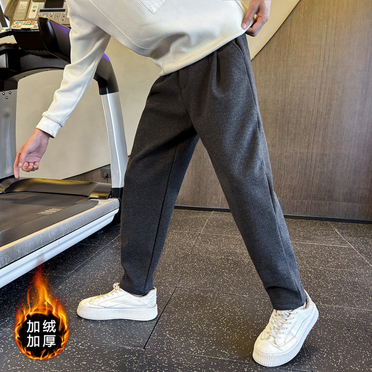 冬季新款加绒休闲裤男士修身束脚裤C207-1159-P85控115，男装卫衣，电商C207