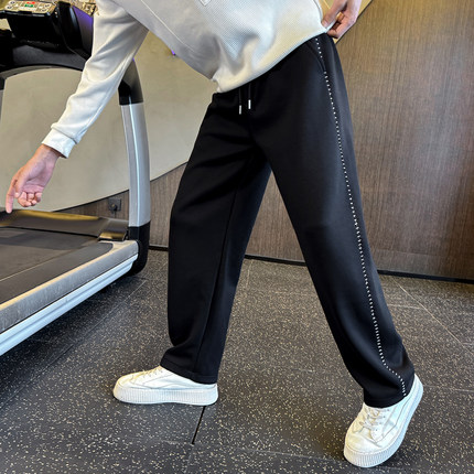 2025男士卫裤冬季新款针织休闲直筒裤 C207-1129-P59控89