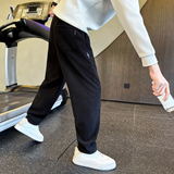 男士冬季加绒休闲裤条纹直筒裤C207-70018-P68控98，男装卫衣，电商C207