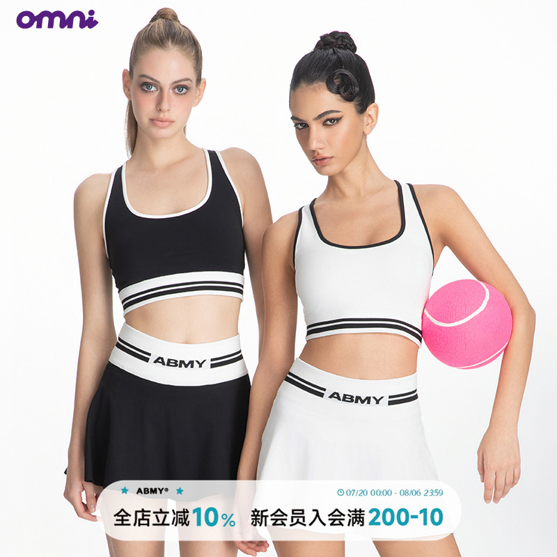 omni by ABMY 运动撞色工字吊带背心女夏季网球辣妹带胸垫上衣