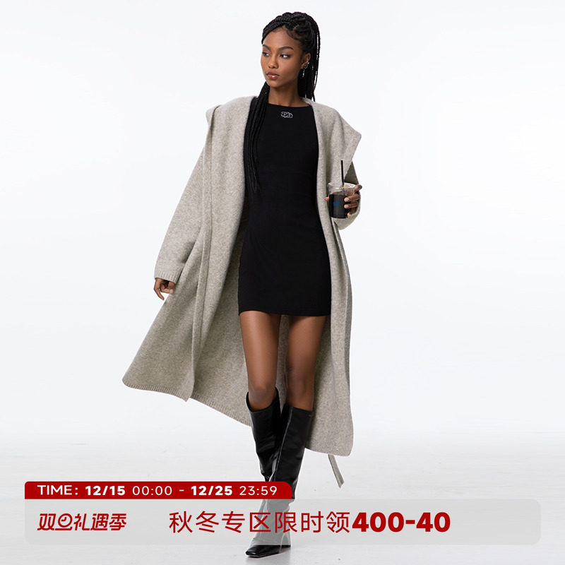 第十四行诗秋冬慵懒加厚长款外套