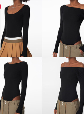 ABMY 人手一件4种穿法弹力修身连体衣女春夏内搭T恤美式辣妹ins