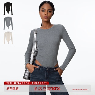 内搭万金油 加绒百搭修身 圆领长袖 女厚款 内搭连体衣 打底衫 ABMY