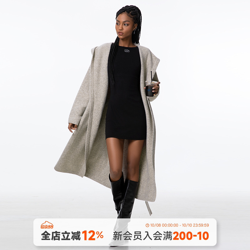 第十四行诗秋冬慵懒加厚长款外套
