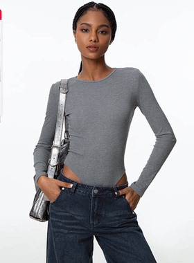 ABMY 内搭万金油 圆领长袖打底衫女厚款加绒百搭修身内搭连体衣