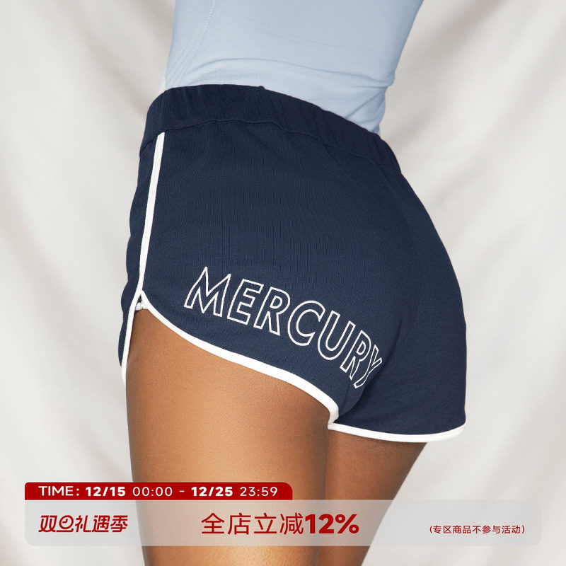 ABMY 美式甜心 运动印花短裤性感辣妹撞色百搭显瘦设计感包臀热裤