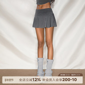 ABMY 芭蕾少女 防走光辣妹A字半身裙显瘦褶皱腰纯欲芭蕾风短裙