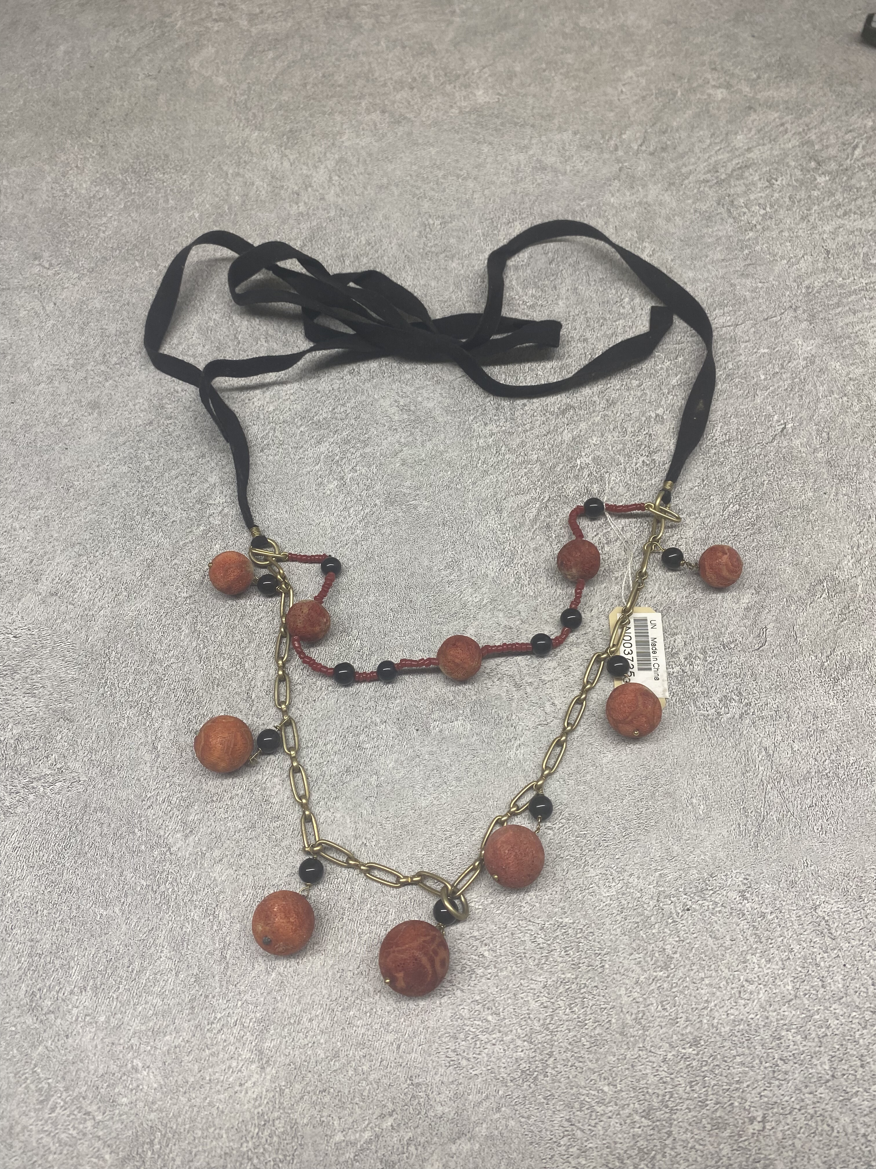 青岛饰品双层火山石天然石项链不退不换 5.51