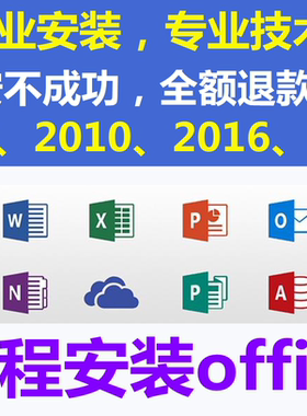 远程安装服务office2007 2010 2016版办公软件word,excel,ppt,acc
