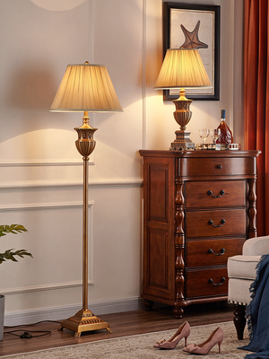 美式复古奢华台灯欧式全铜卧室床头灯温馨客厅沙发茶几别墅酒店