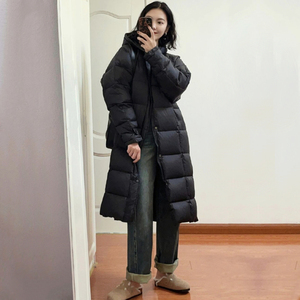 Emily 豆腐块~400g高蓬松 东北极寒90白鸭绒茧型加厚长款羽绒服女