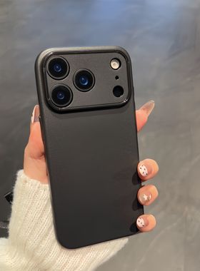 简约透黑色适用苹果17promax手机壳iPhone16磨砂超薄软壳15/14高级感13全包镜头12防摔防指纹78plus男女mini